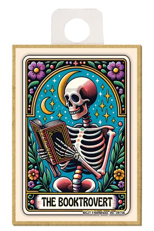 The Booktrovert Tarot Card Wood Magnet 09756