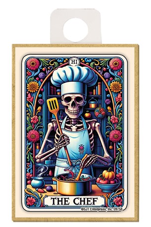 The Chef Tarot Card Wood Magnet 09758