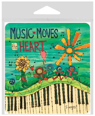 Music moves the heart large sticker. LS00215