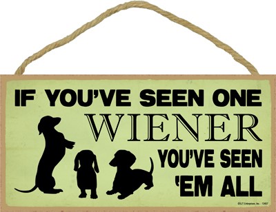 If you've seen one wiener, you've seen 'em all 5" x 10" wood plaque, sign d...