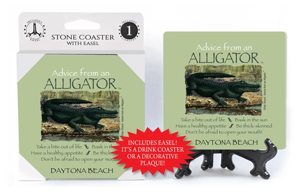 Alligator / Advice From - 4" x 4" table coaster - 1 per pack with easel - o…