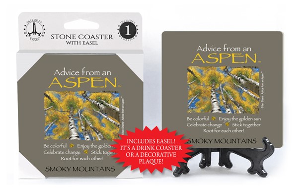 Aspen / Advice From - 4" x 4" table coaster - 1 per pack with easel - offic…