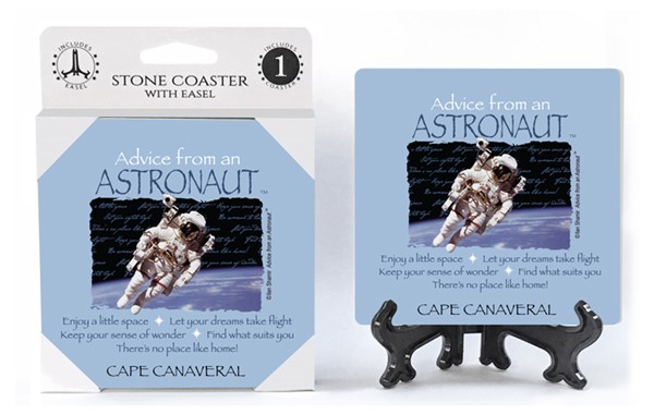 Astronaut / Advice From - 4" x 4" table coaster - 1 per pack with easel - o…