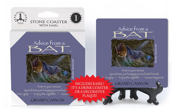 Bat / Advice From - 4" x 4" table coaster - 1 per pack with easel - officia...