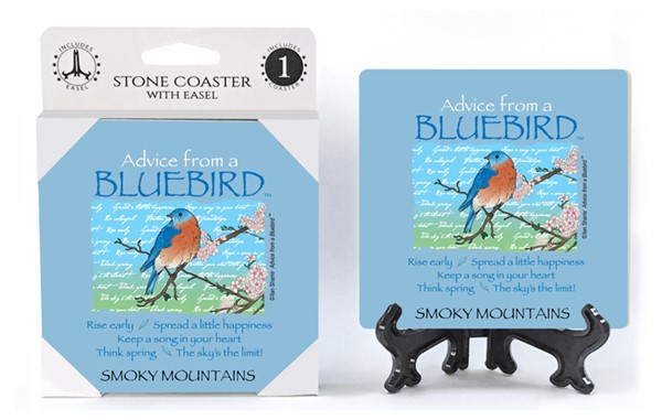 Bluebird / Advice From - 4" x 4" table coaster - 1 per pack with easel - of…