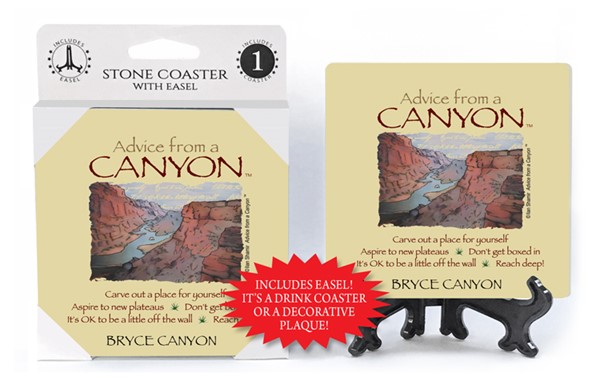 Canyon / Advice From - 4" x 4" table coaster - 1 per pack with easel - offi…