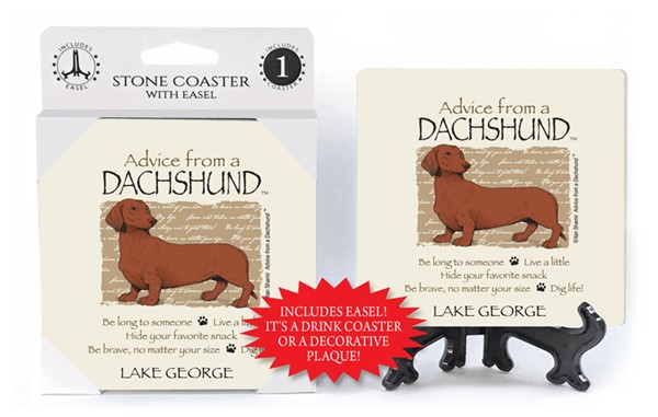 Dachshund / Advice From - 4" x 4" table coaster - 1 per pack with easel - o...