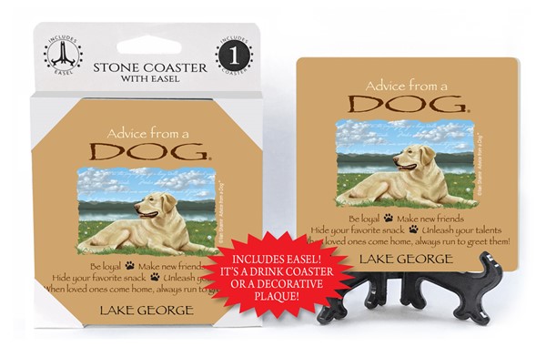 Dog / Advice From - 4" x 4" table coaster - 1 per pack with easel - officia...