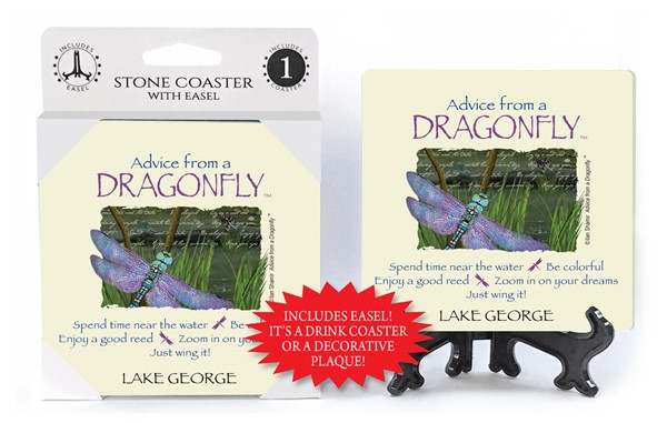 Dragonfly / Advice From - 4" x 4" table coaster - 1 per pack with easel - o…