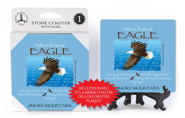 Eagle / Advice From - 4" x 4" table coaster - 1 per pack with easel - offic...