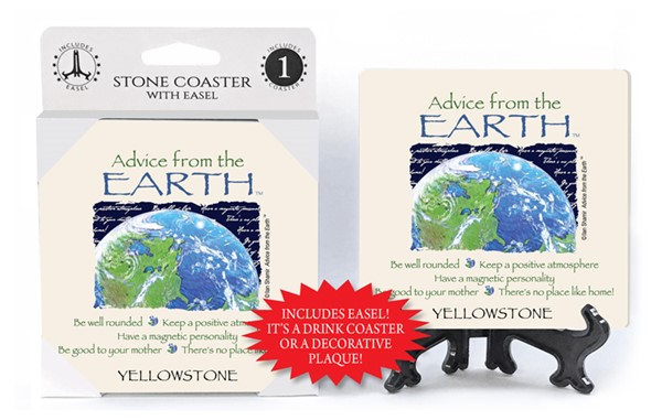 Earth / Advice From - 4" x 4" table coaster - 1 per pack with easel - offic…