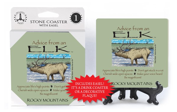 Elk / Advice From - 4" x 4" table coaster - 1 per pack with easel - officia...
