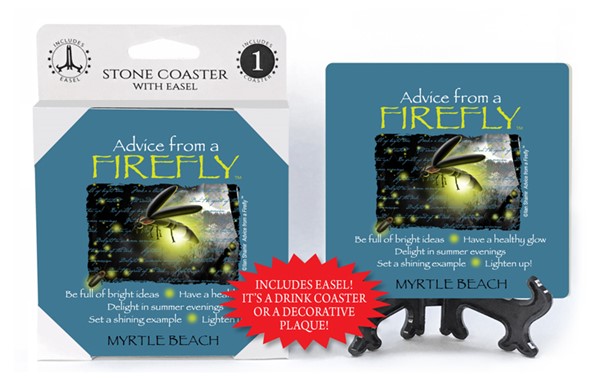 Firefly / Advice From - 4" x 4" table coaster - 1 per pack with easel - off…