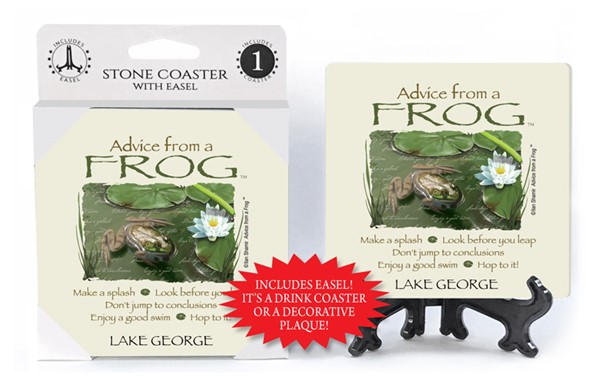 Frog / Advice From - 4" x 4" table coaster - 1 per pack with easel - offici...
