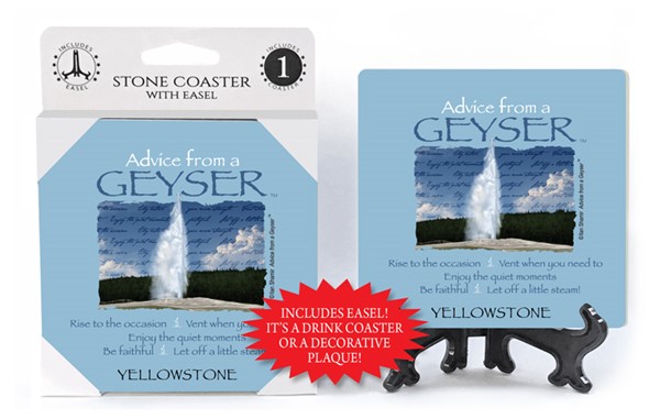 Geyser / Advice From - 4" x 4" table coaster - 1 per pack with easel - offi…
