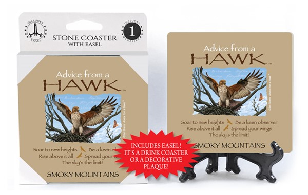 Hawk / Advice From - 4" x 4" table coaster - 1 per pack with easel - offici...