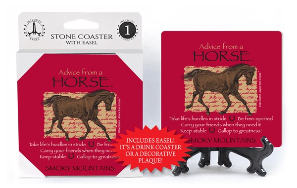 Horse / Advice From - 4" x 4" table coaster - 1 per pack with easel - offic…