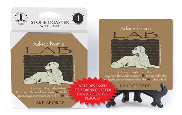 Labrador / Advice From - 4" x 4" table coaster - 1 per pack with easel - of…