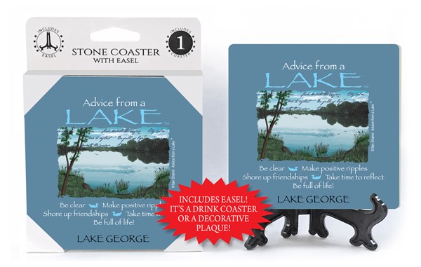 Lake / Advice From - 4" x 4" table coaster - 1 per pack with easel - offici...