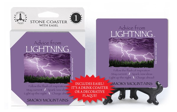 Lightning / Advice From - 4" x 4" table coaster - 1 per pack with easel - o...