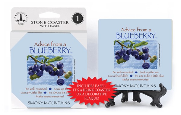 Blueberry / Advice From - 4" x 4" table coaster - 1 per pack with easel - o…