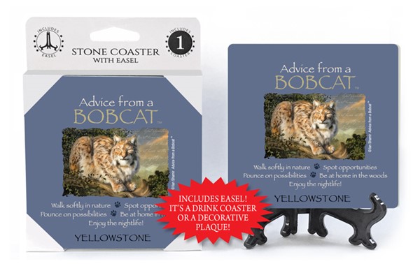 Bobcat / Advice From - 4" x 4" table coaster - 1 per pack with easel - offi…