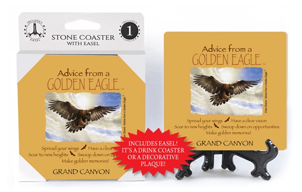 Golden Eagle / Advice From - 4" x 4" table coaster - 1 per pack with easel ...