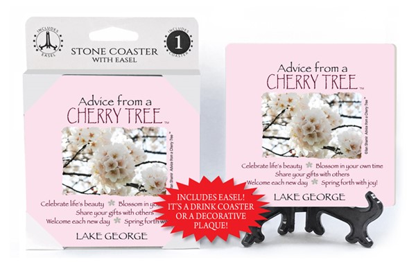 Cherry Tree / Advice From - 4" x 4" table coaster - 1 per pack with easel -…