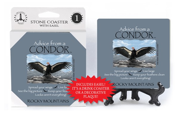 Condor / Advice From - 4" x 4" table coaster - 1 per pack with easel - offi...