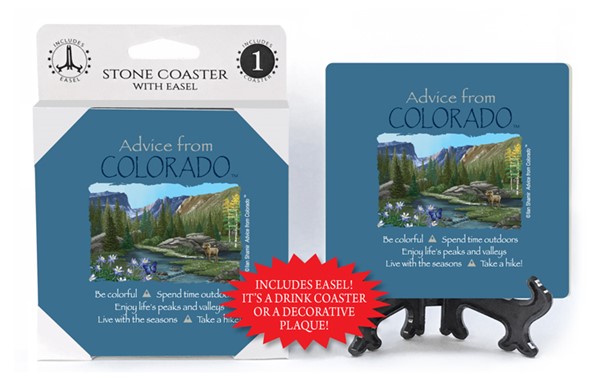 Colorado / Advice From - 4" x 4" table coaster - 1 per pack with easel - of…