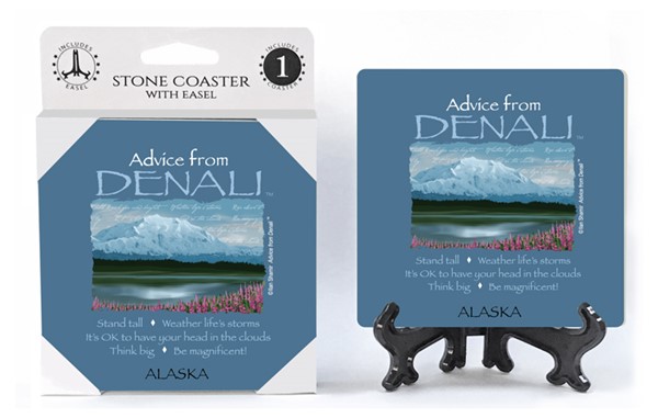 Denali / Advice From - 4" x 4" table coaster - 1 per pack with easel - offi...