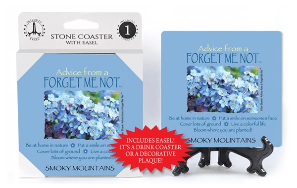 Forget Me Not / Advice From - 4" x 4" table coaster - 1 per pack with easel…
