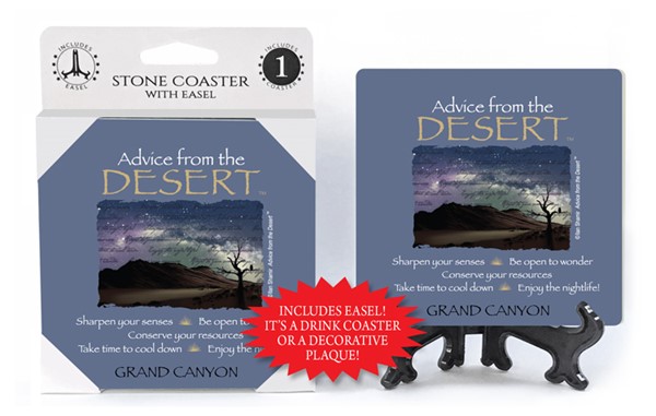 Desert / Advice From - 4" x 4" table coaster - 1 per pack with easel - offi...