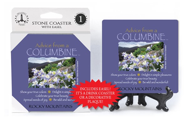 Columbine / Advice From - 4" x 4" table coaster - 1 per pack with easel - o...