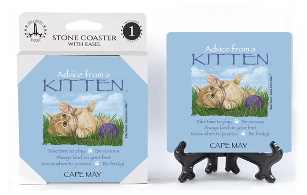 Kitten / Advice From - 4" x 4" table coaster - 1 per pack with easel - offi...