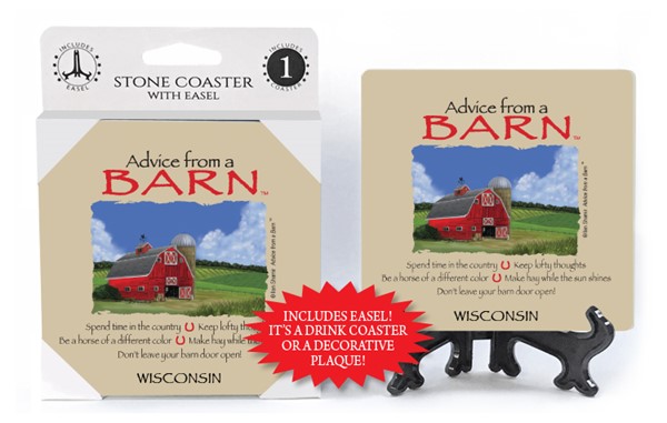 Barn / Advice From - 4" x 4" table coaster - 1 per pack with easel - offici...