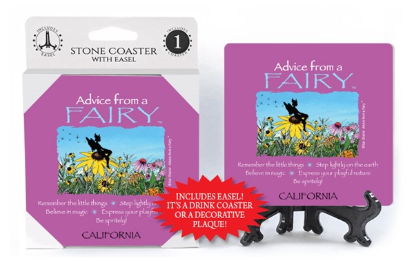 Fairy / Advice From - 4" x 4" table coaster - 1 per pack with easel - offic…