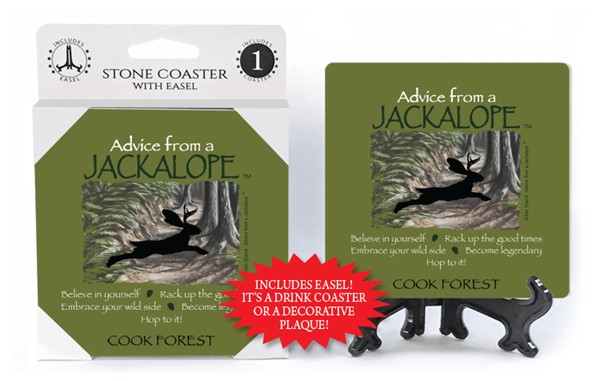 Jackalope / Advice From - 4" x 4" table coaster - 1 per pack with easel - o...