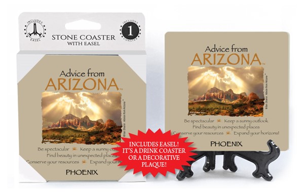Arizona / Advice From - 4" x 4" table coaster - 1 per pack with easel - off...