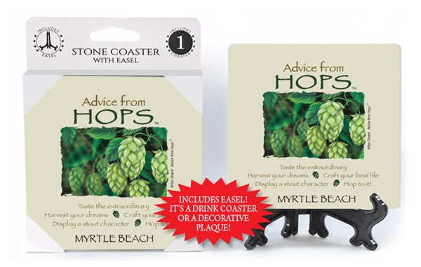 Hops / Advice From - 4" x 4" table coaster - 1 per pack with easel - offici...