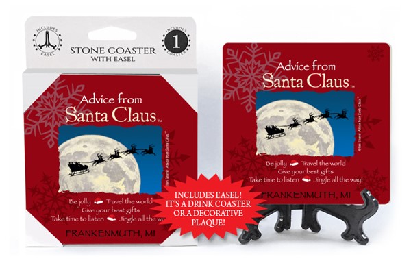 Santa Claus / Advice From - 4" x 4" table coaster - 1 per pack with easel -...