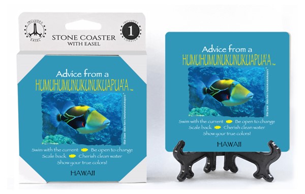 Humuhumunukunukuapua'a / Advice From - 4" x 4" table coaster - 1 per pack w...