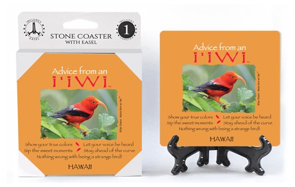I'iwi / Advice From - 4" x 4" table coaster - 1 per pack with easel - offic…
