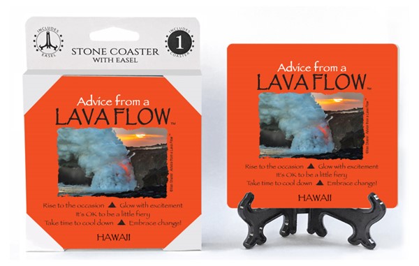 Lava Flow / Advice From - 4" x 4" table coaster - 1 per pack with easel - o...