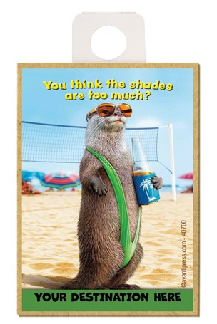 Otter Mankini - You Think the shades are too much? wood fridge magnets feat…