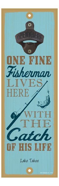 One fine fisherman lives here with the catch of his life