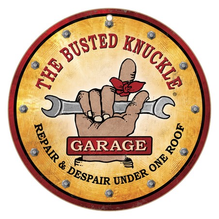 Busted Knuckle Garage - Repair & Despair under one roof (Hand with tie arou…