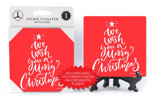 We Wish you a Merry Christmas - curved font shaped like a christmas tree 1-...