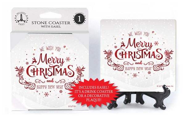 We Wish you a Merry Christmas - simple snow hills and trees illustration 1-...