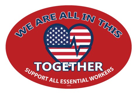 We are all in this together - Hear logo - Support all essential workers Cov…
